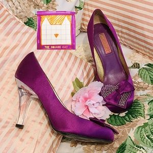 Vintage! Princess Sparkly Hearts Clear BJ Heels !